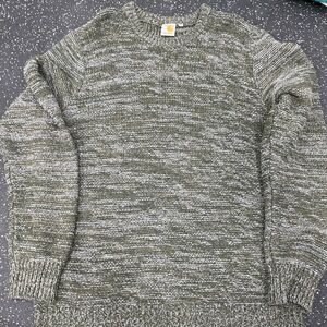 Carhartt Men's Olive Crewneck Sweater long Sleeved, size XL, Lambswool